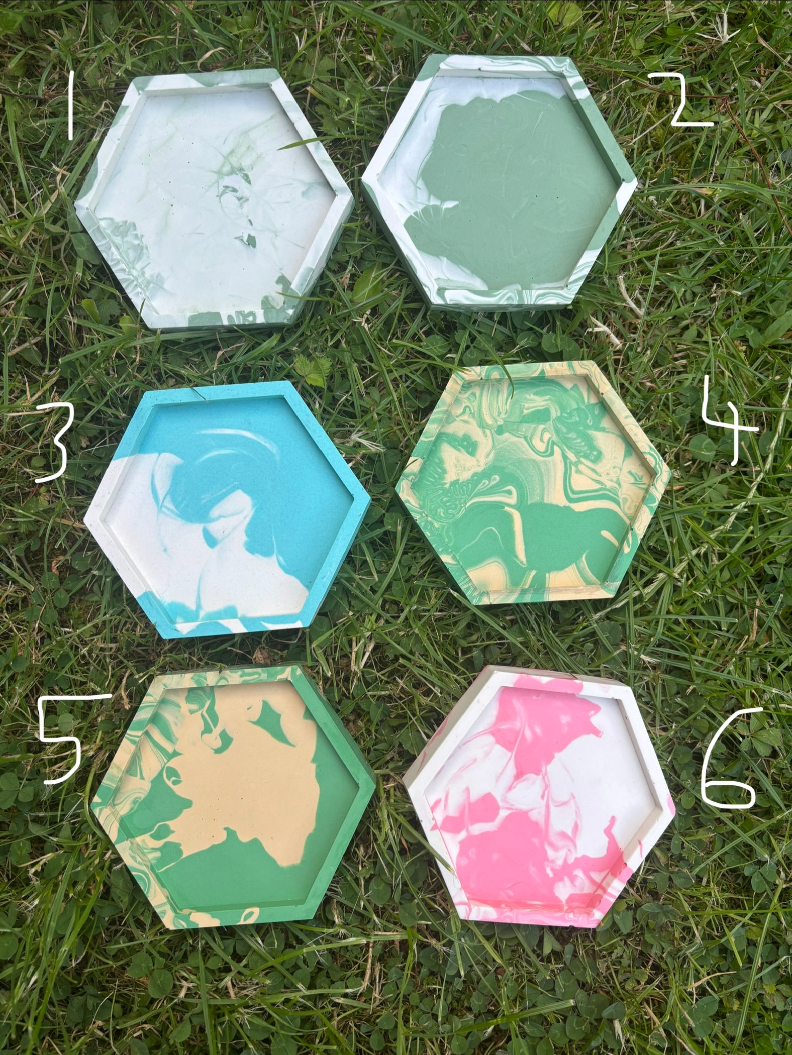 AVAILABLE NOW! Marbled Hexagonal Trinket Trays