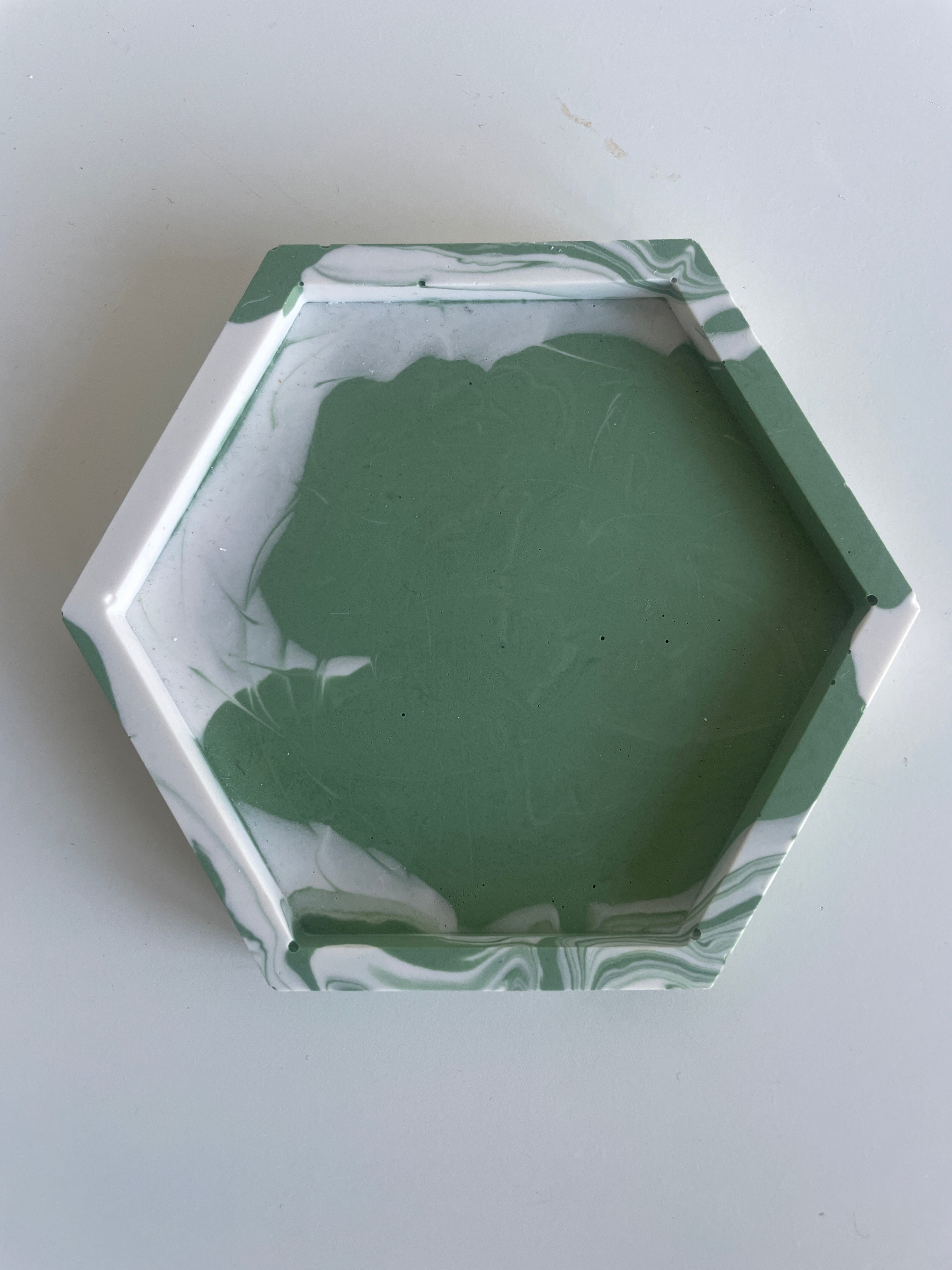 Marbled Hexagonal Trinket Tray
