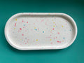 Oval Tray - terrazzo - red, blue, yellow chips