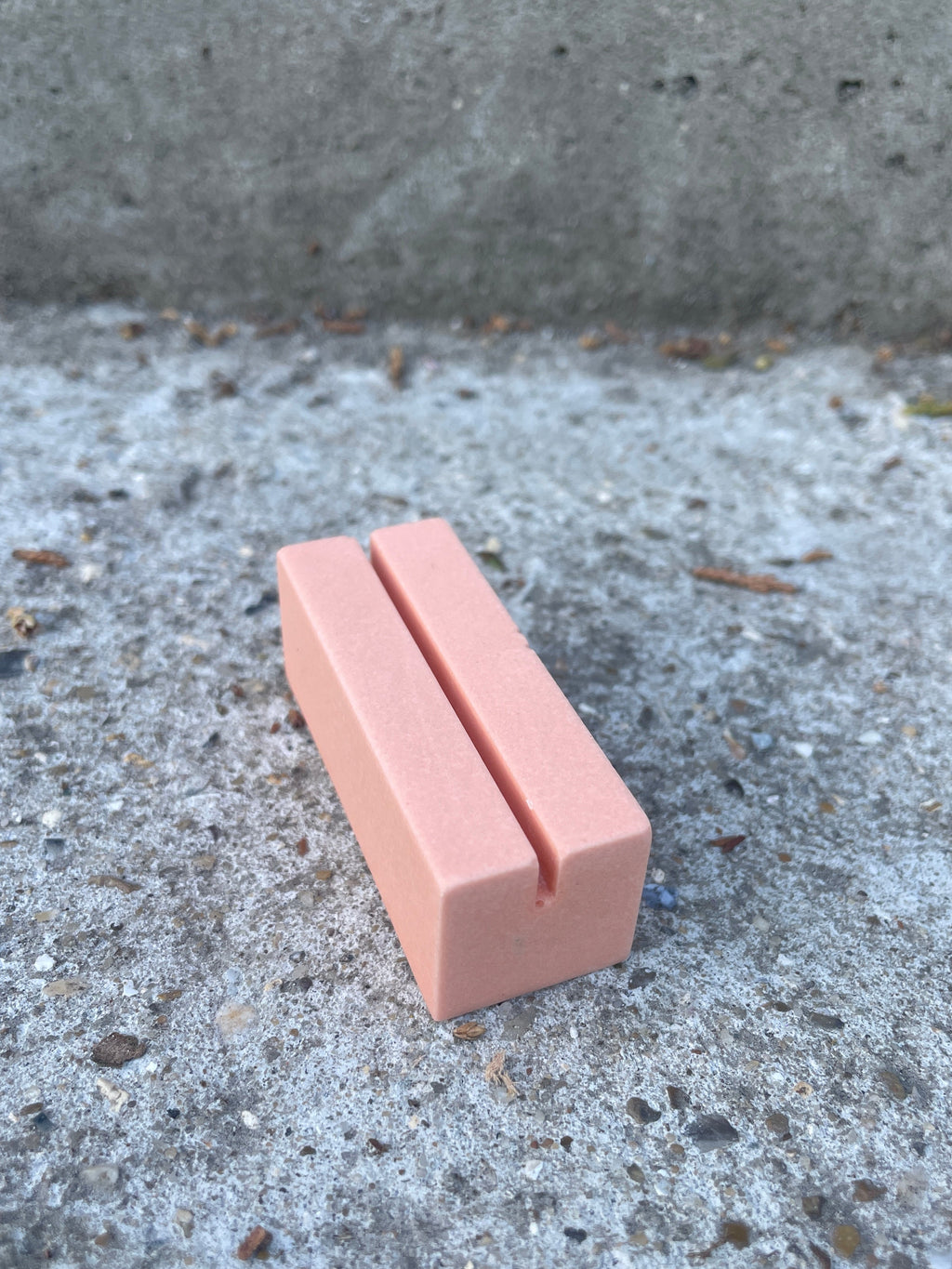 Small coral pink photo / business card / card holder