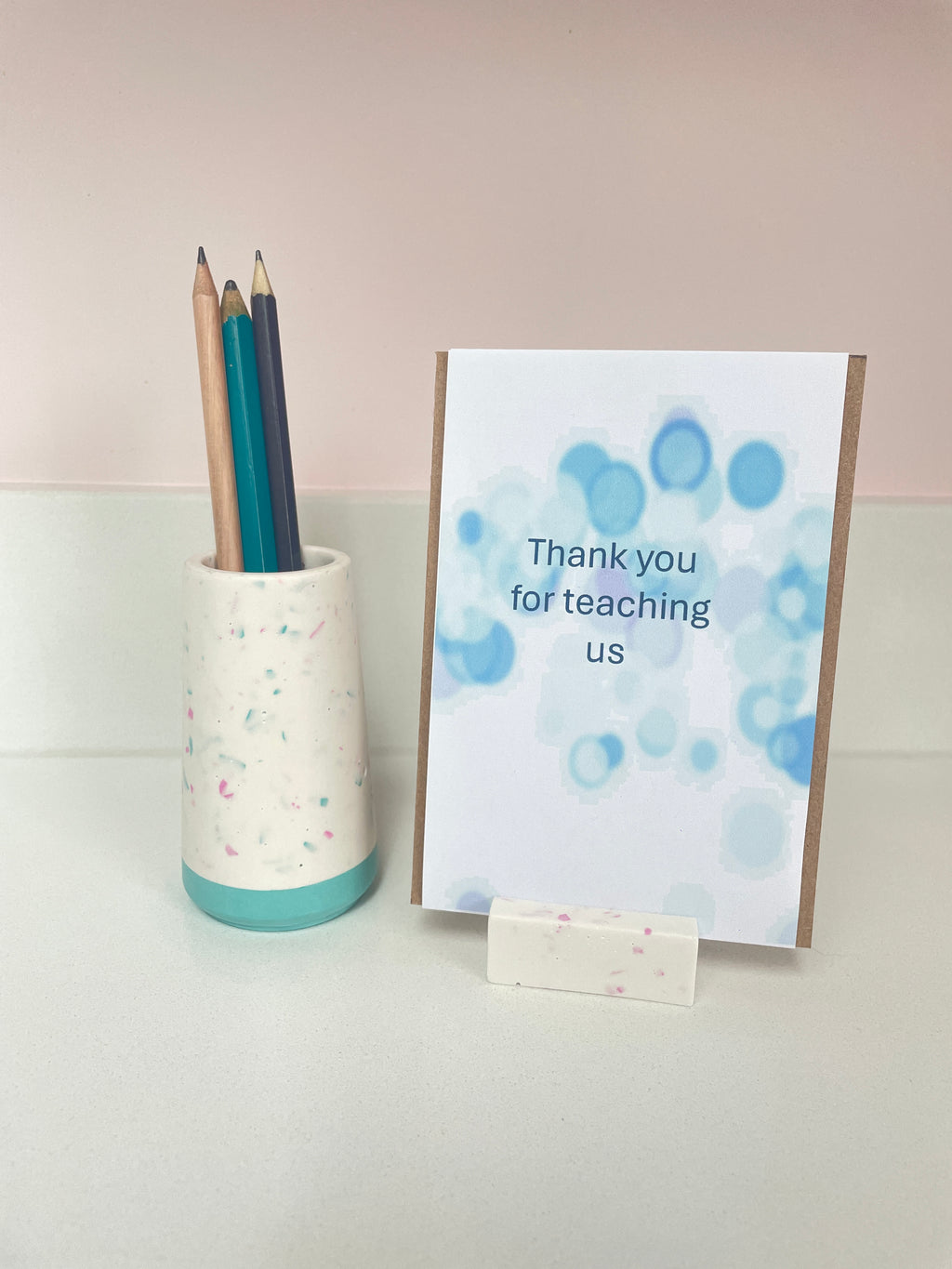  Tapered pot & photo / card holder. Thank you Teacher Gift.
